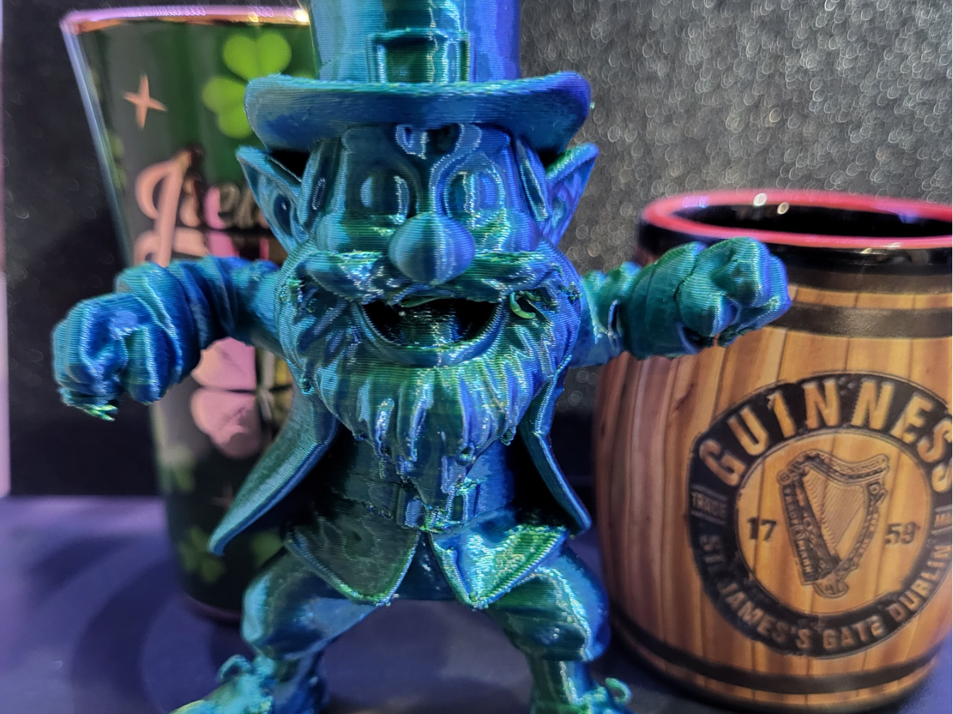 Fighting Leprechaun Statue - St Patricks Day Art