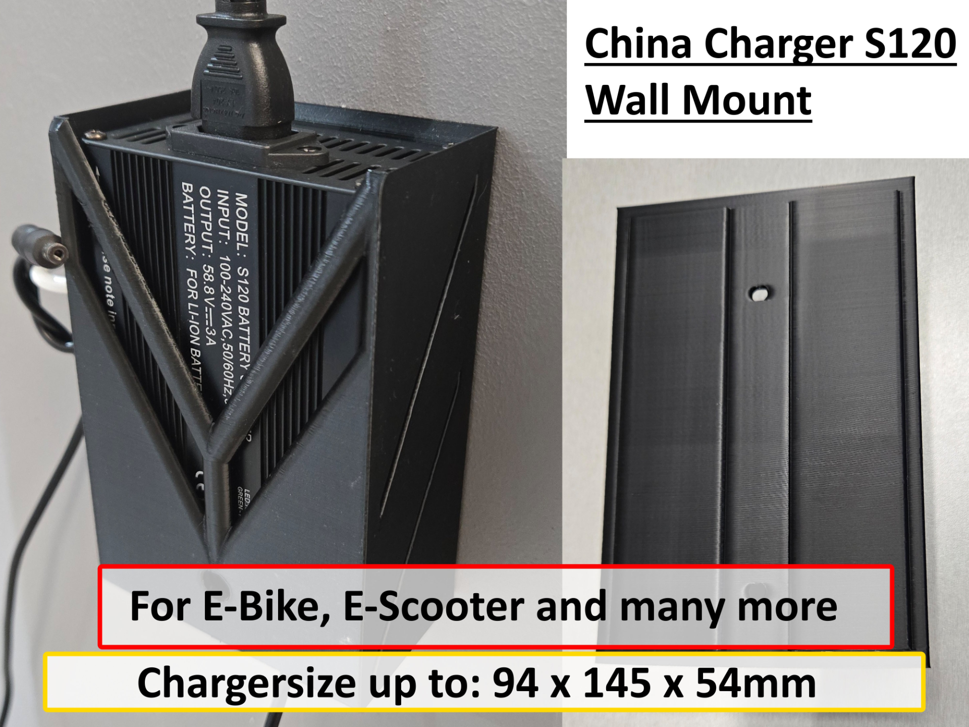 Universal 48V Battery Charger Wall Mount