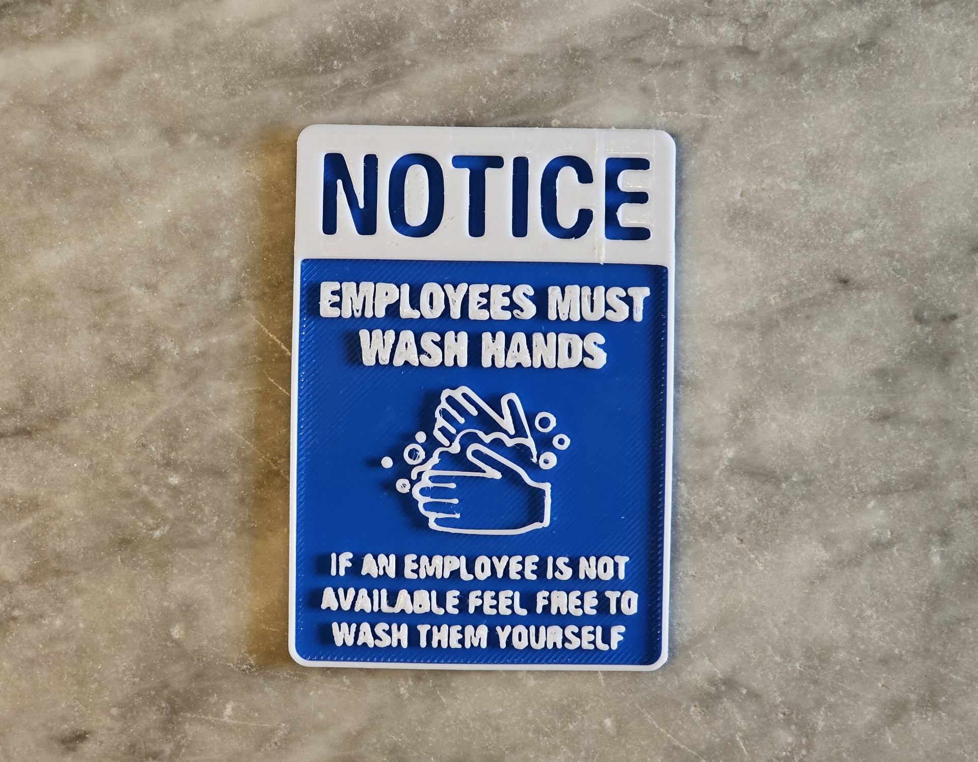 Employees wash hands sign