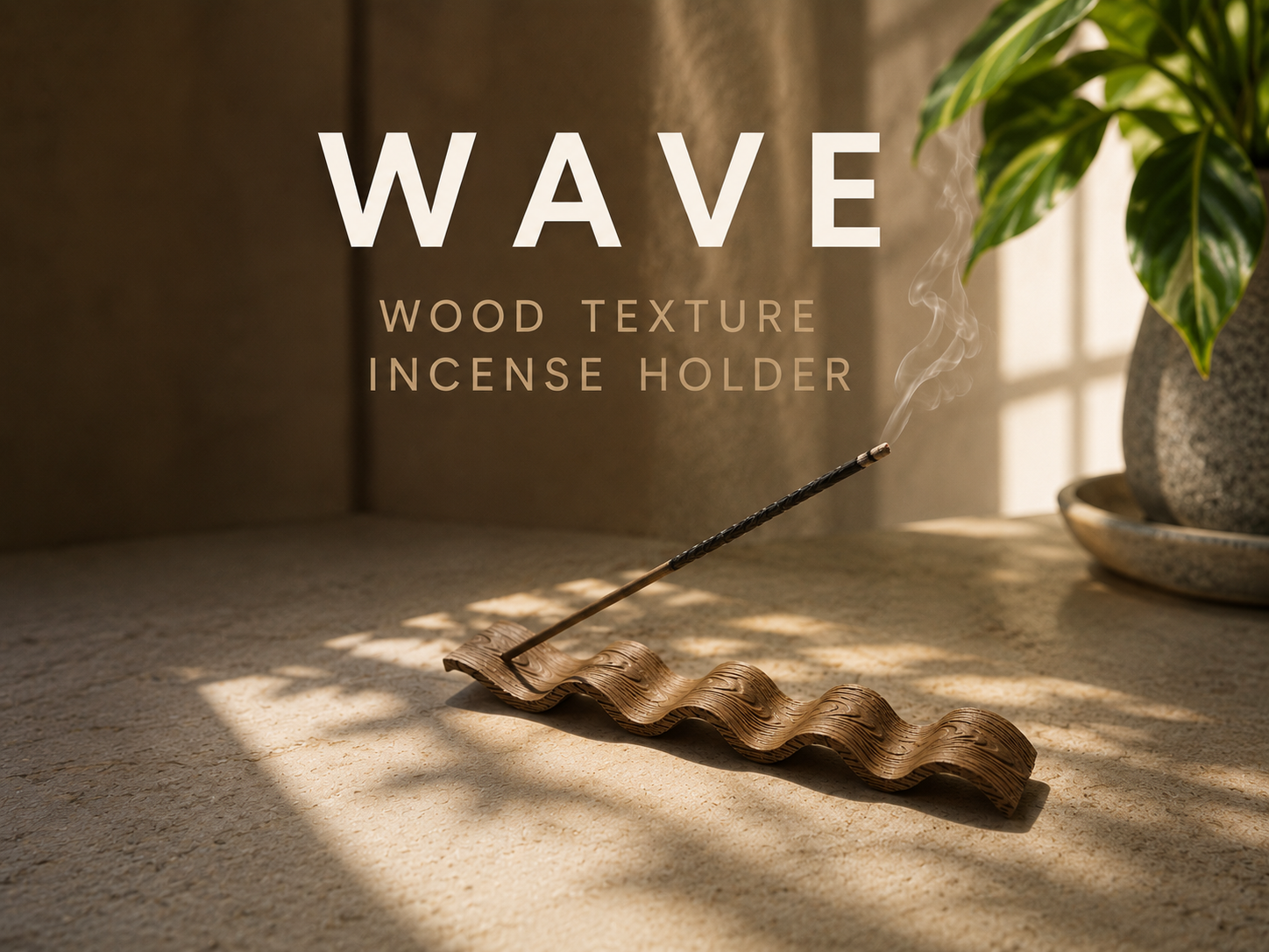 WAVE  - Wood Texture Incense Holder