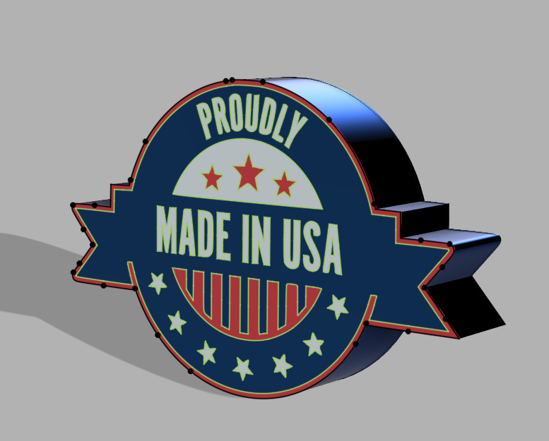 Made in USA sign.