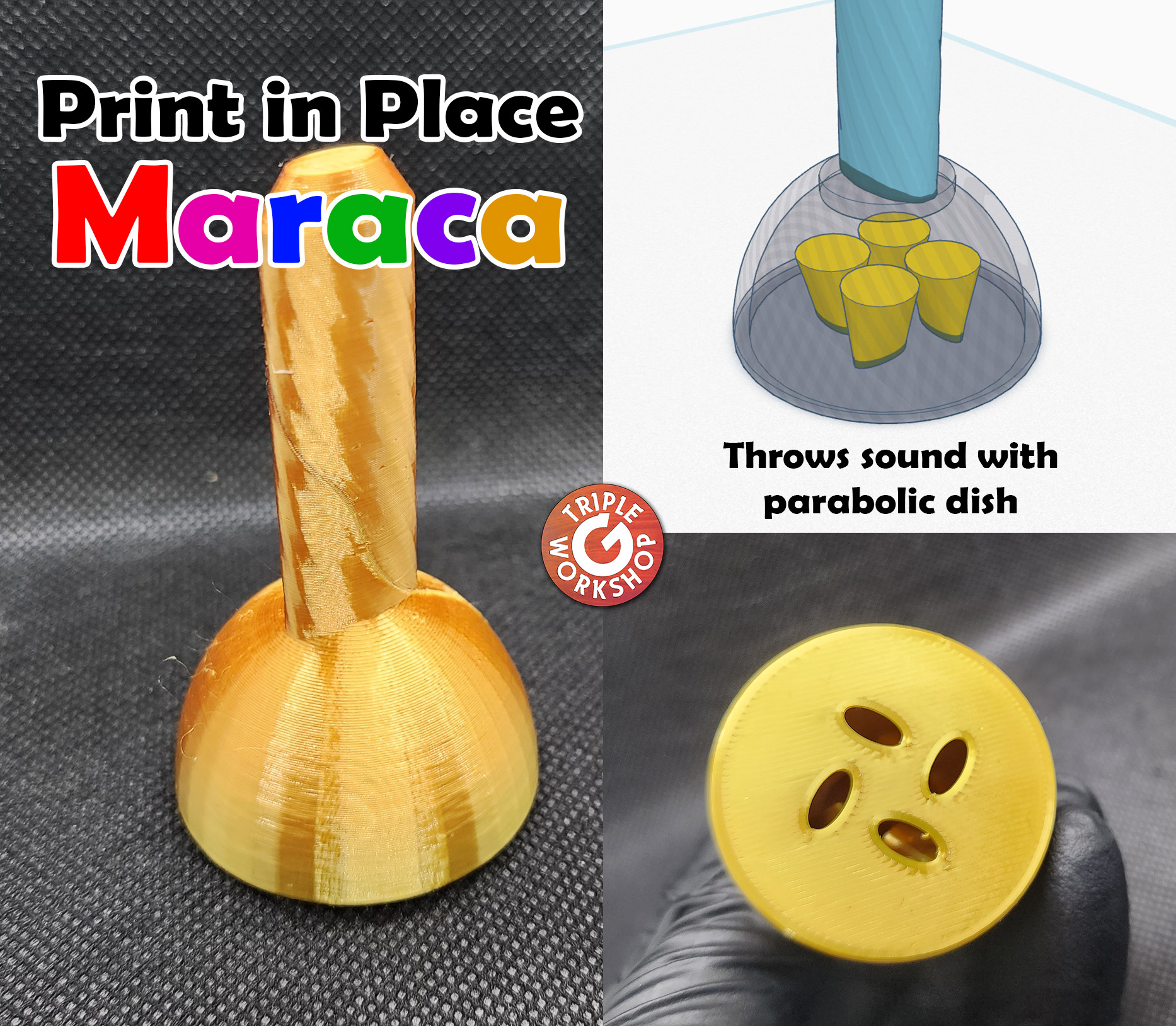 Print-in-place Mini Maracas (see video)