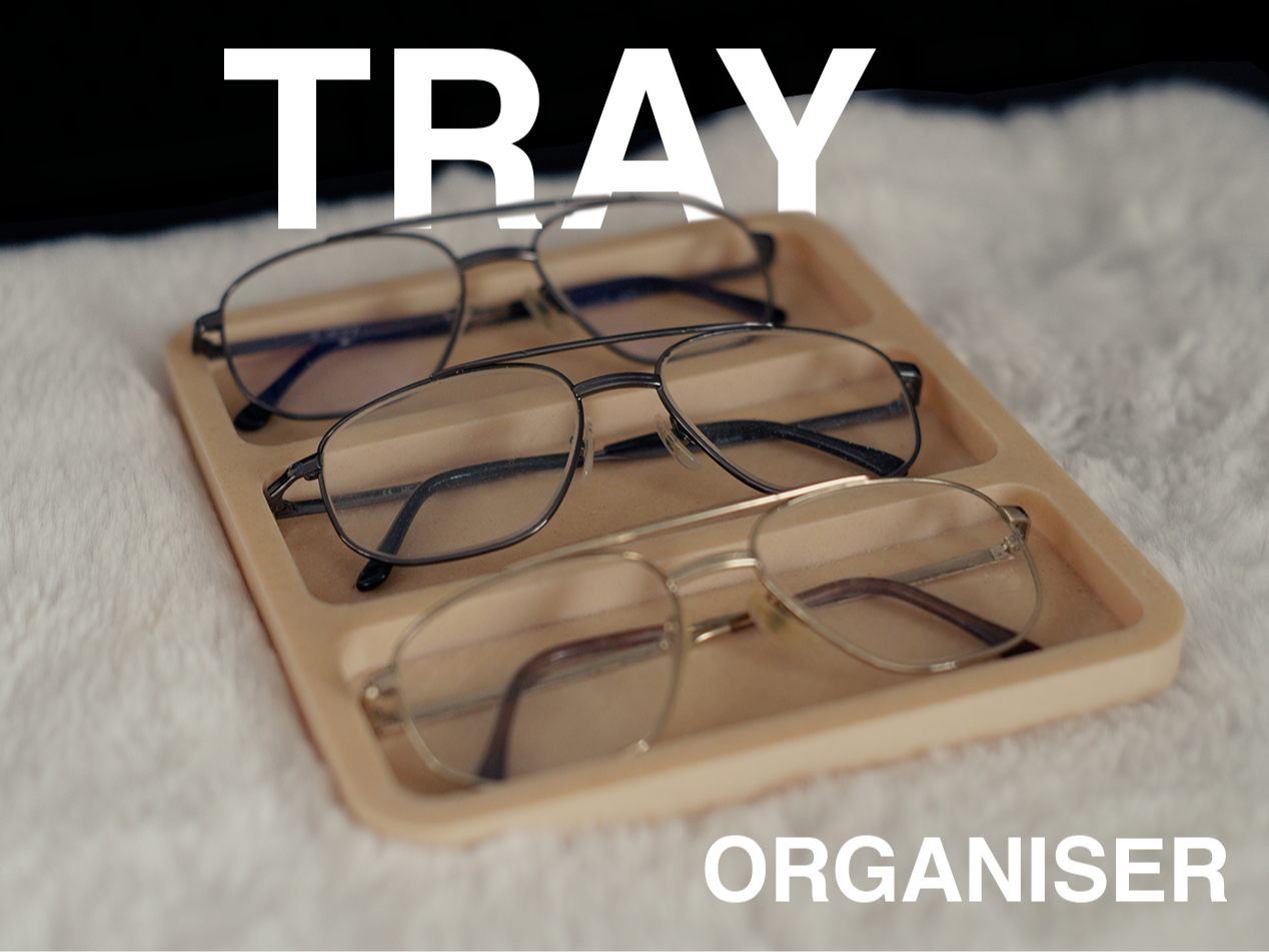 Tray organiser for glasses