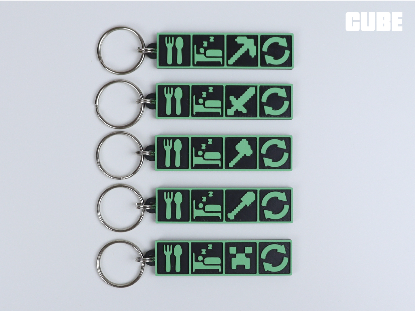 Eat Sleep MINECRAFT Repeat Keychain