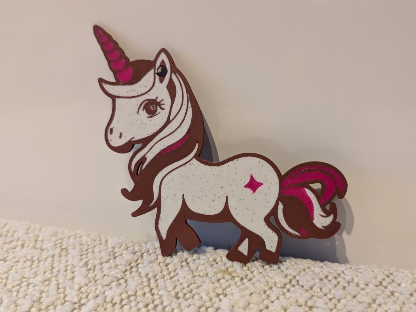 Unicorn keychain or backpack tag