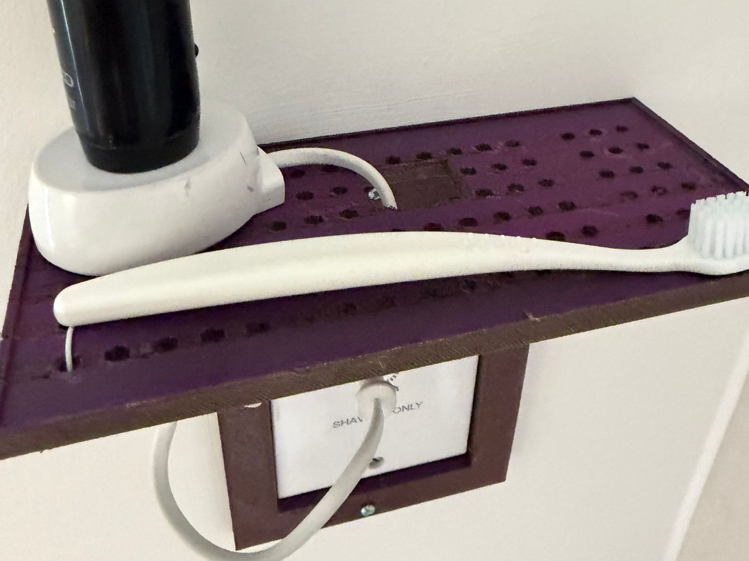 bathroom outlet shelf