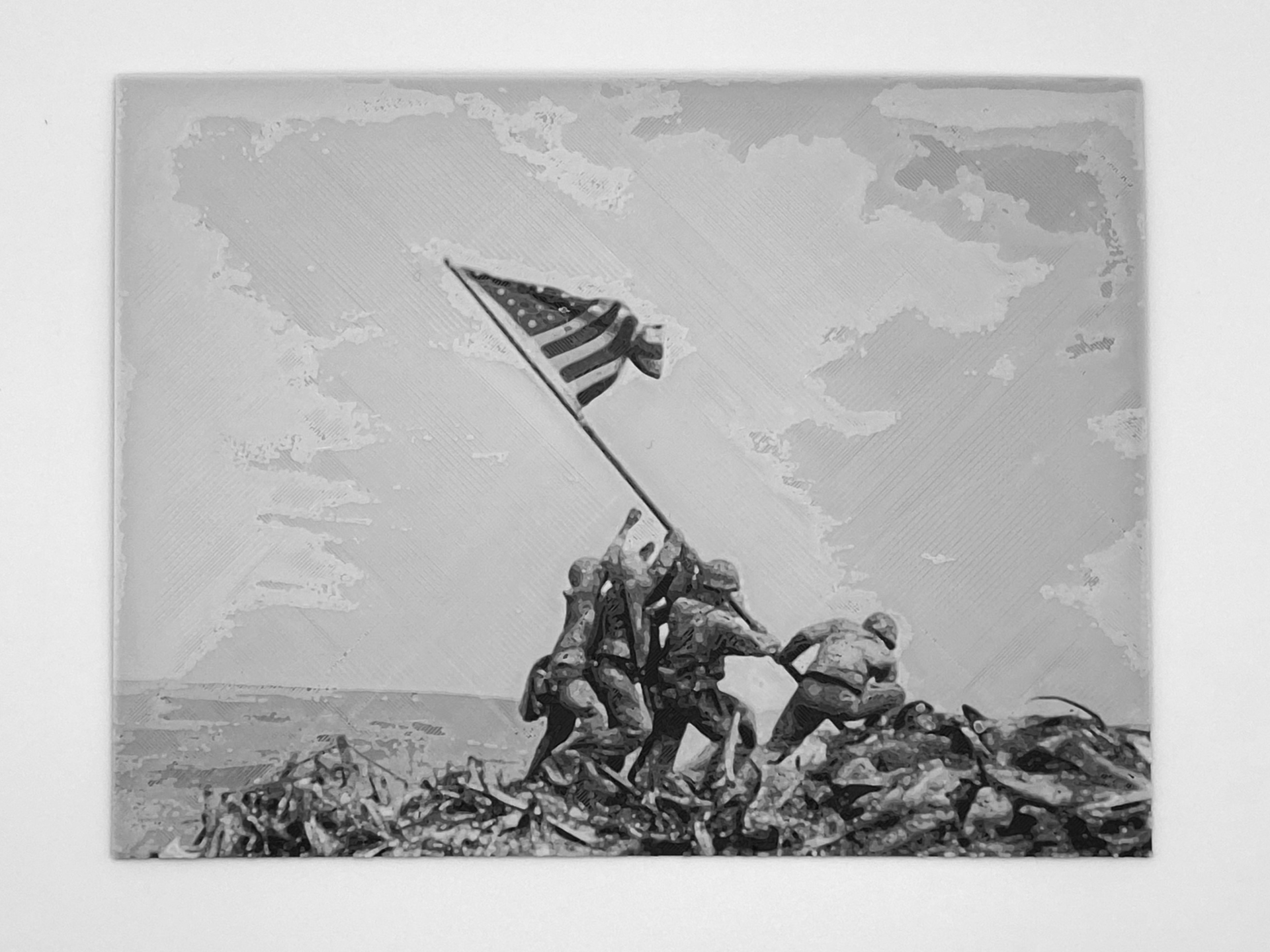 Hueforge Raising the Flag on Iwo Jima