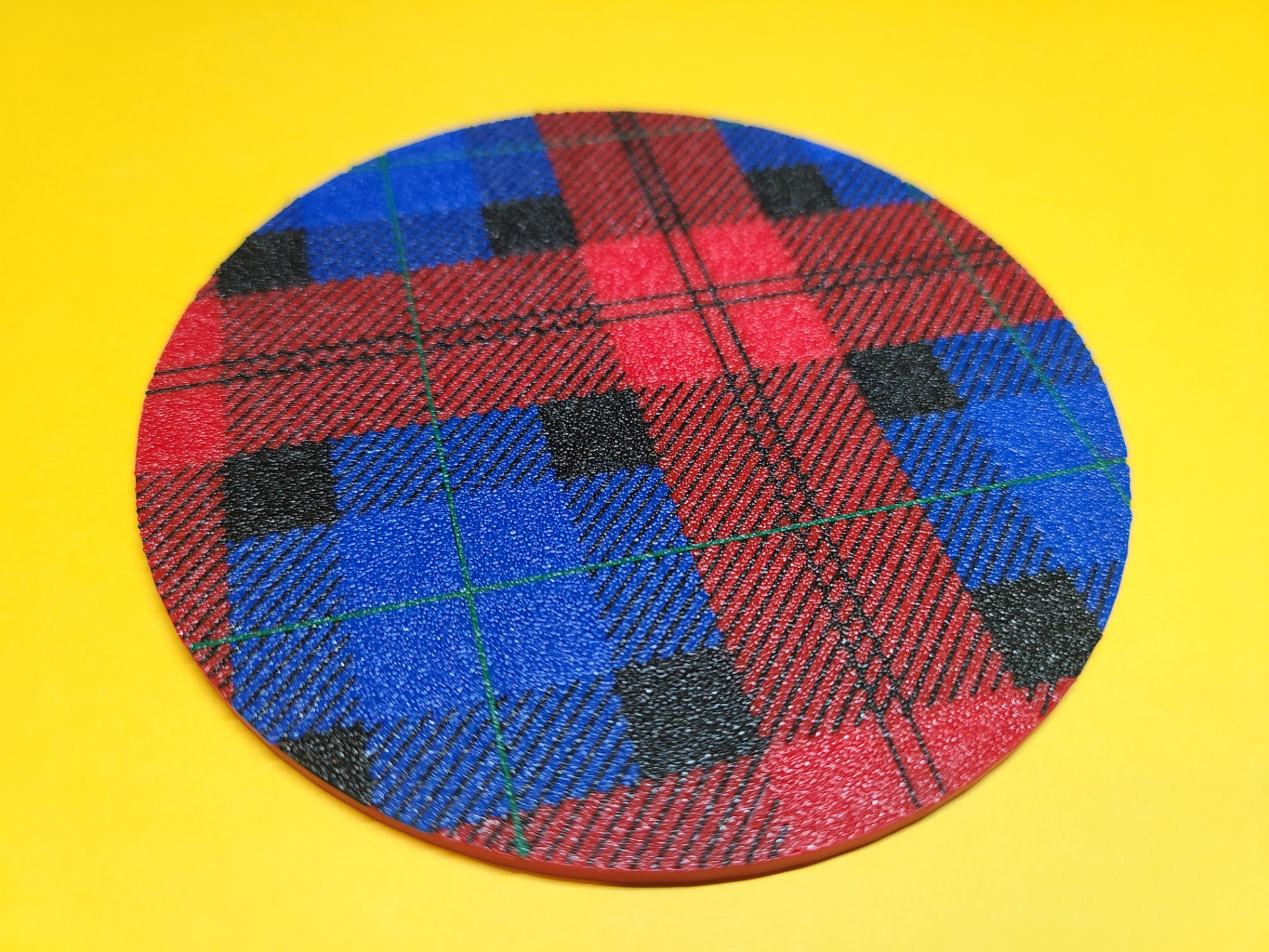 Red and Blue Porsche Tartan Pattern Coaster