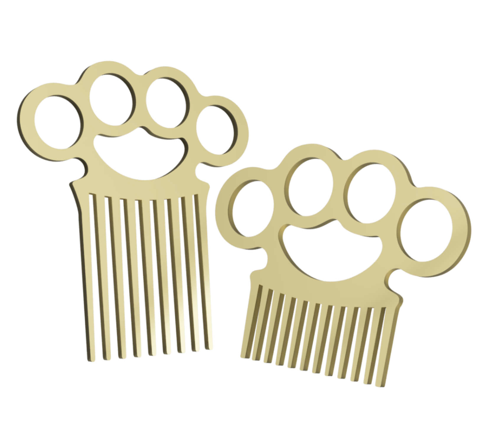 Unique Brass Knuckle Beard Comb short & long