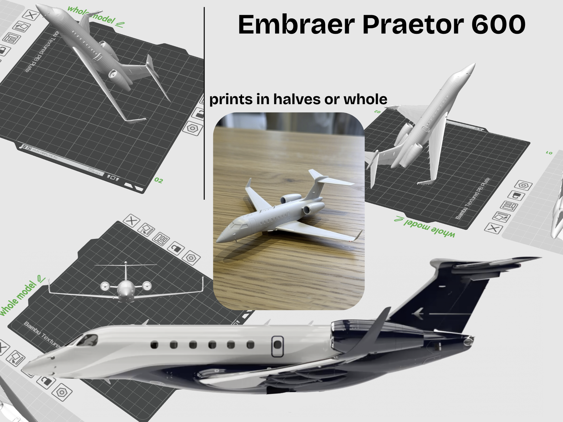 Embraer Praetor 600 - Private Jet (1:120 scale)