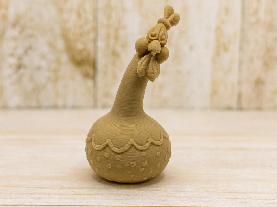 Charmantes Blumenhuhn mit verspieltem Schwung
