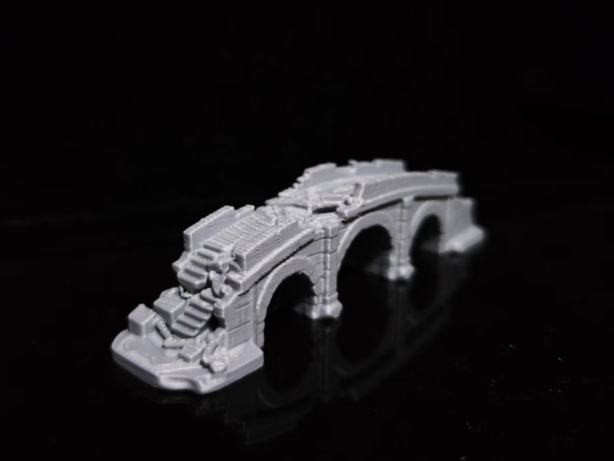 War Scene Model - Damaged Stone Bridge