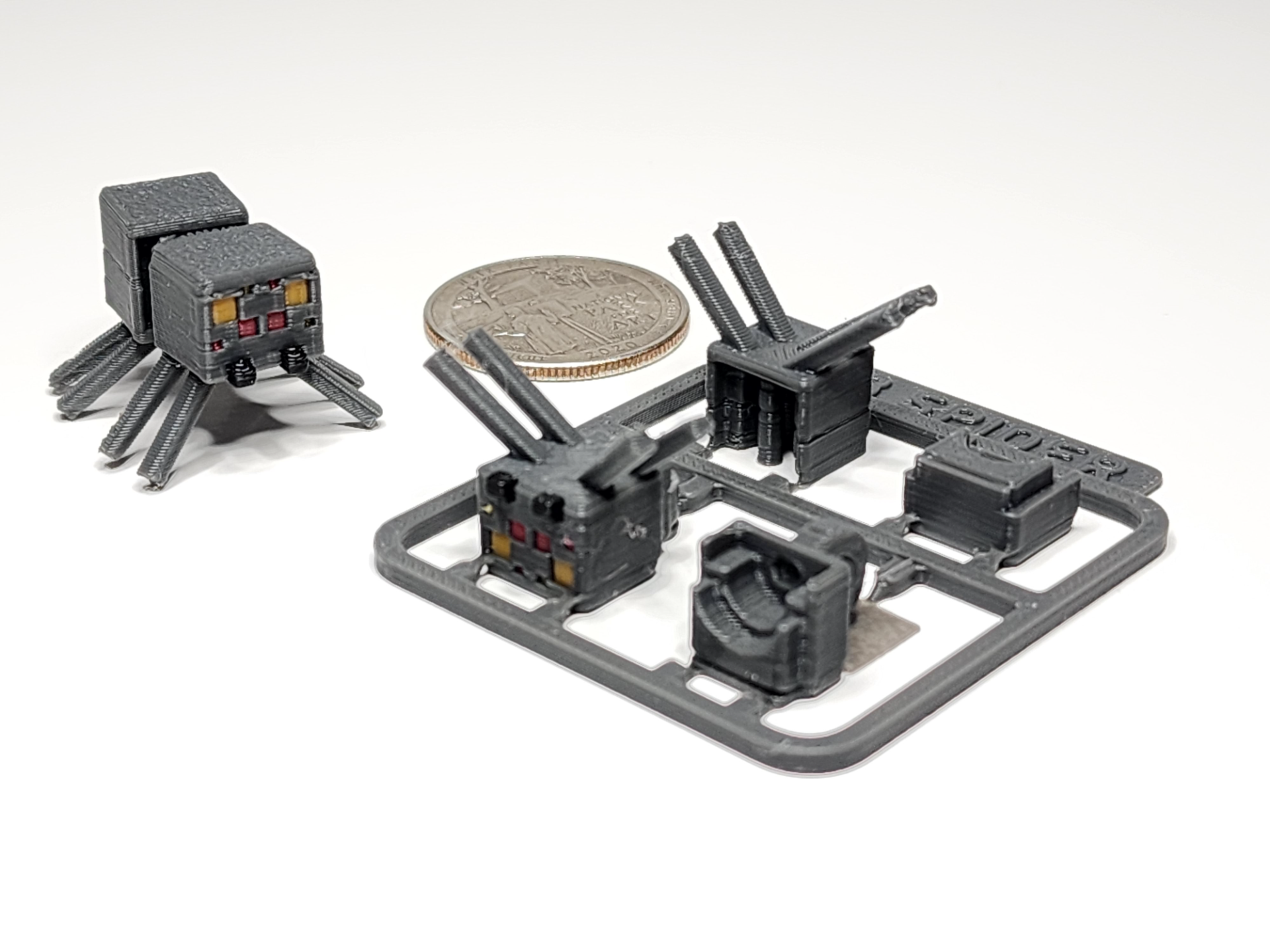 Minecraft-inspired Spider Mini Figure Kit/Keychain