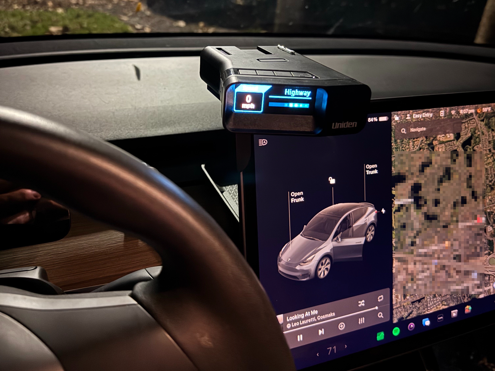 Uniden R7 Radar Detector Mount for Tesla Model Y/3