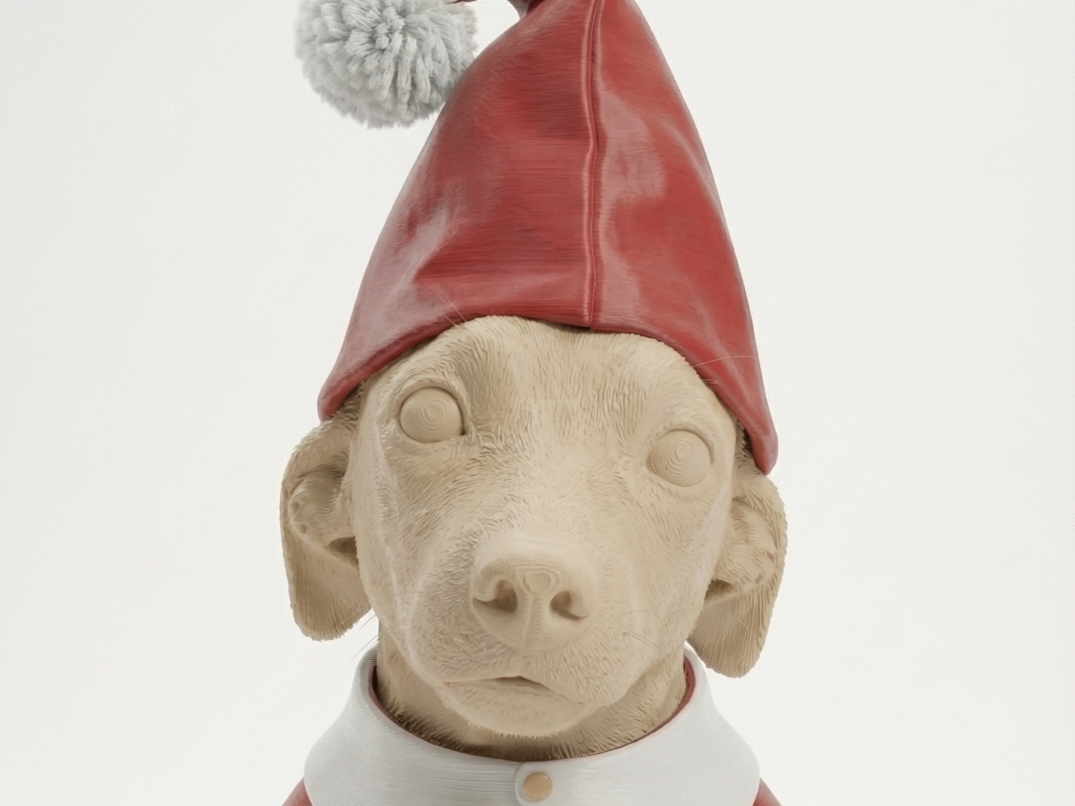 Busto Cachorro caramelo natal