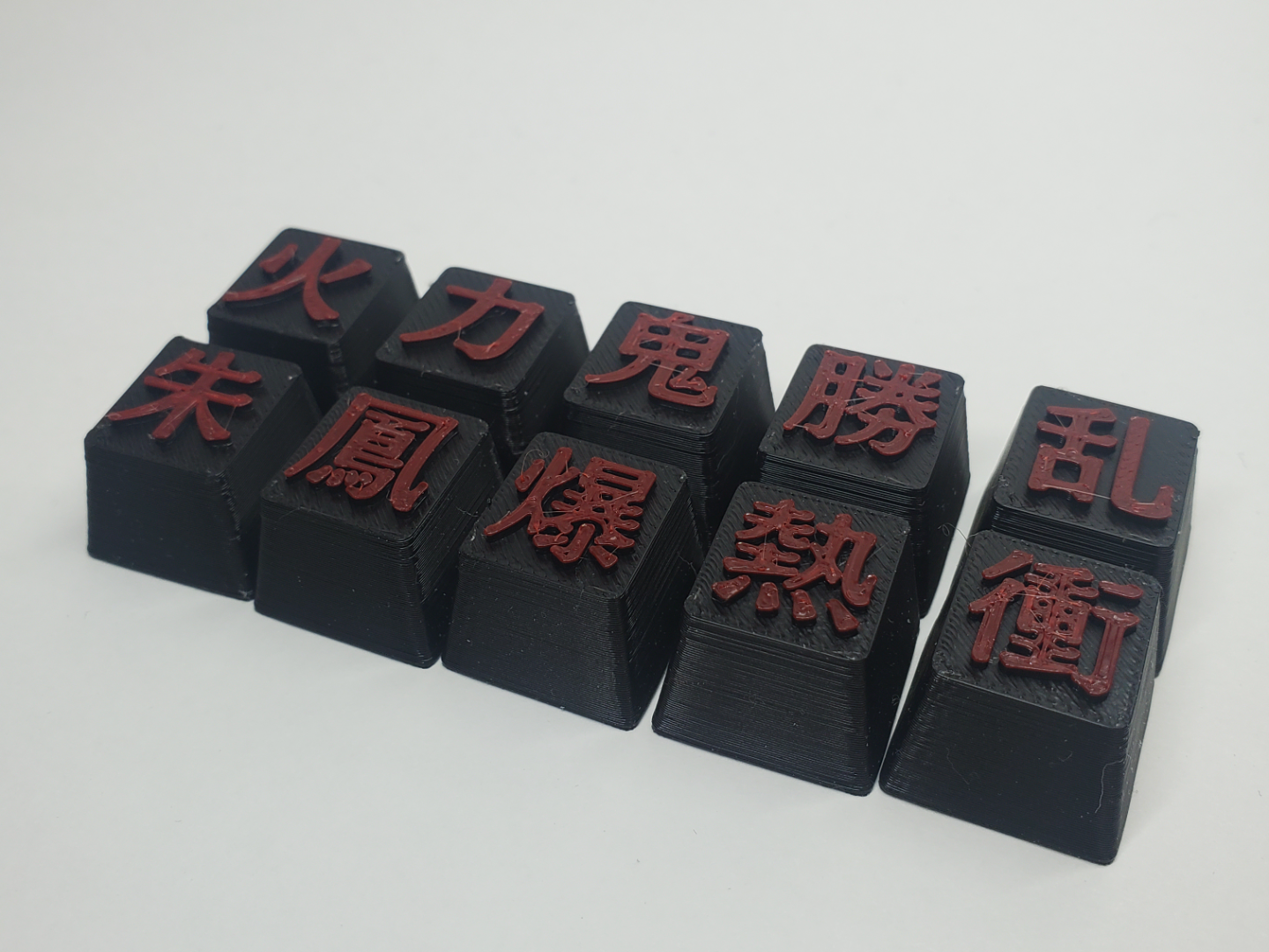 Anime Kanji Keycap Set - Red Edition