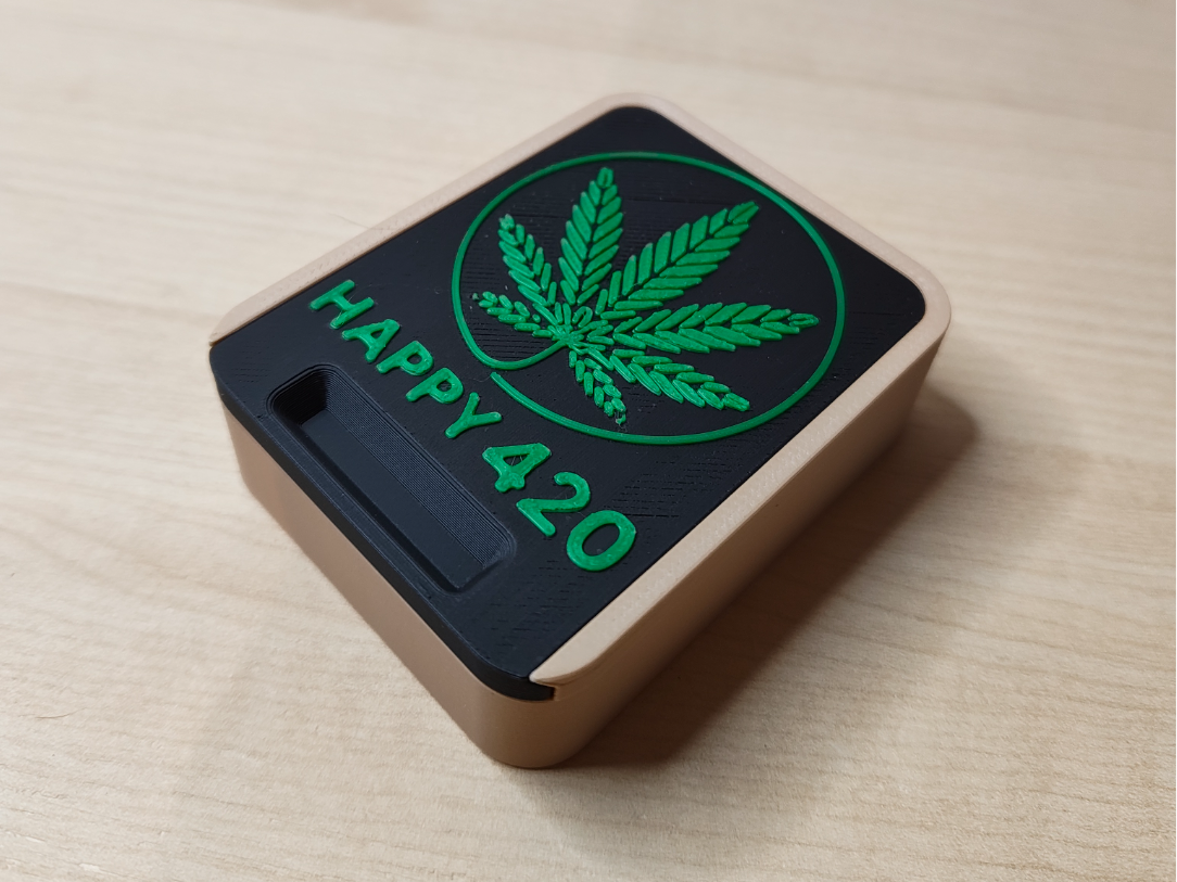 “Happy 420” Container – Easy Print, Secure Lock