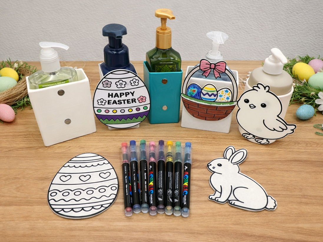 DIY Colored Easter Magnets - Dispenser Faces