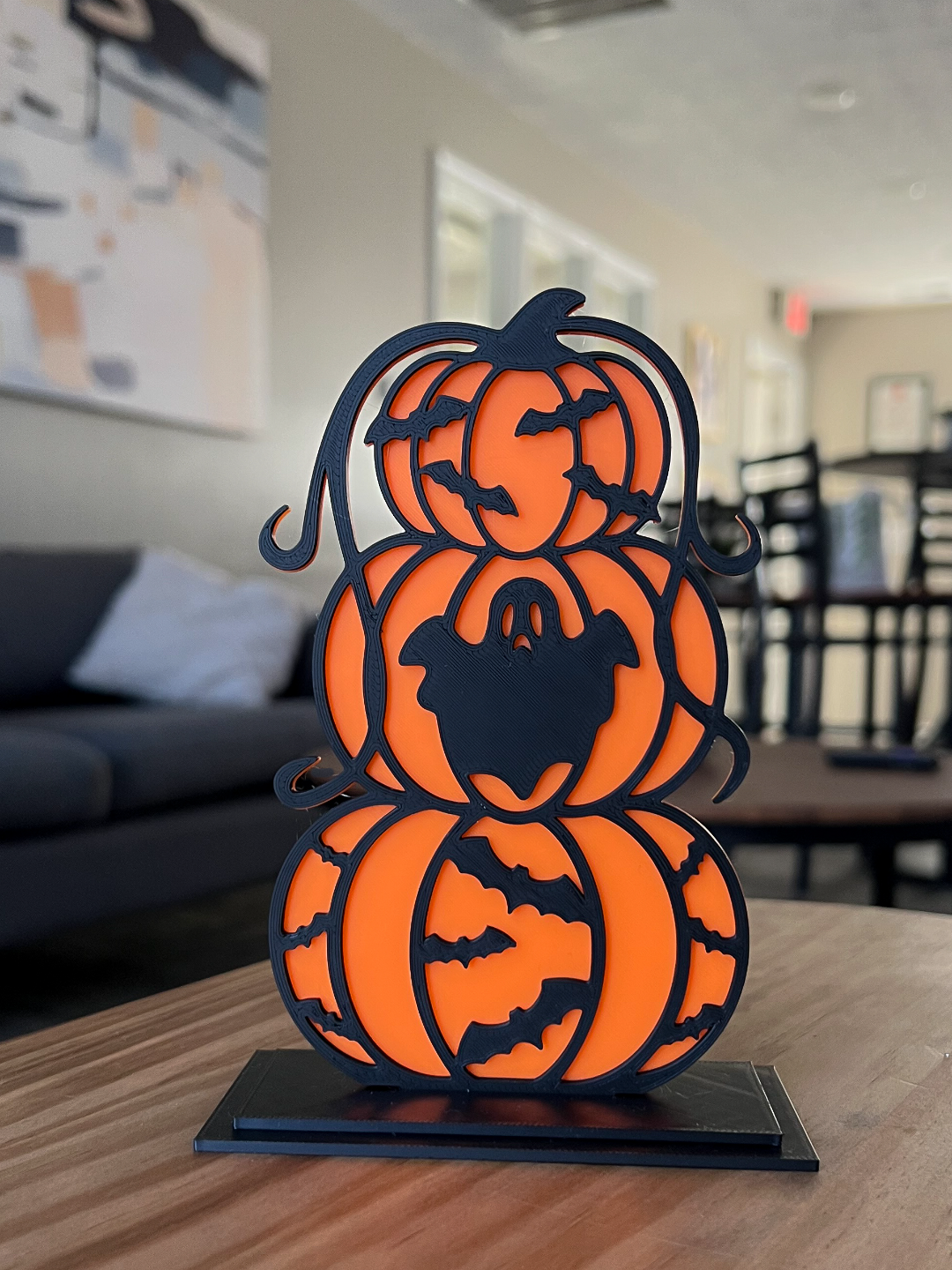 4 Piece stacked pumpkin decoration