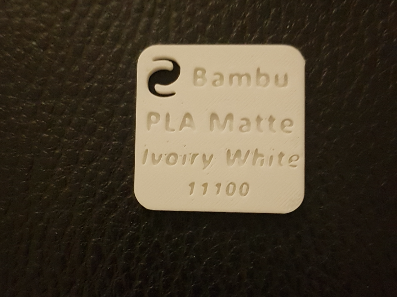 Échantillon filament Bambu PLA Ivoiry White(11100)