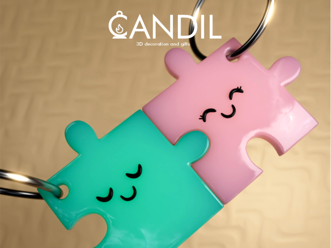 Llavero piezas puzzle pareja