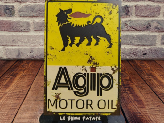 Plaque vintage Agip hueforge
