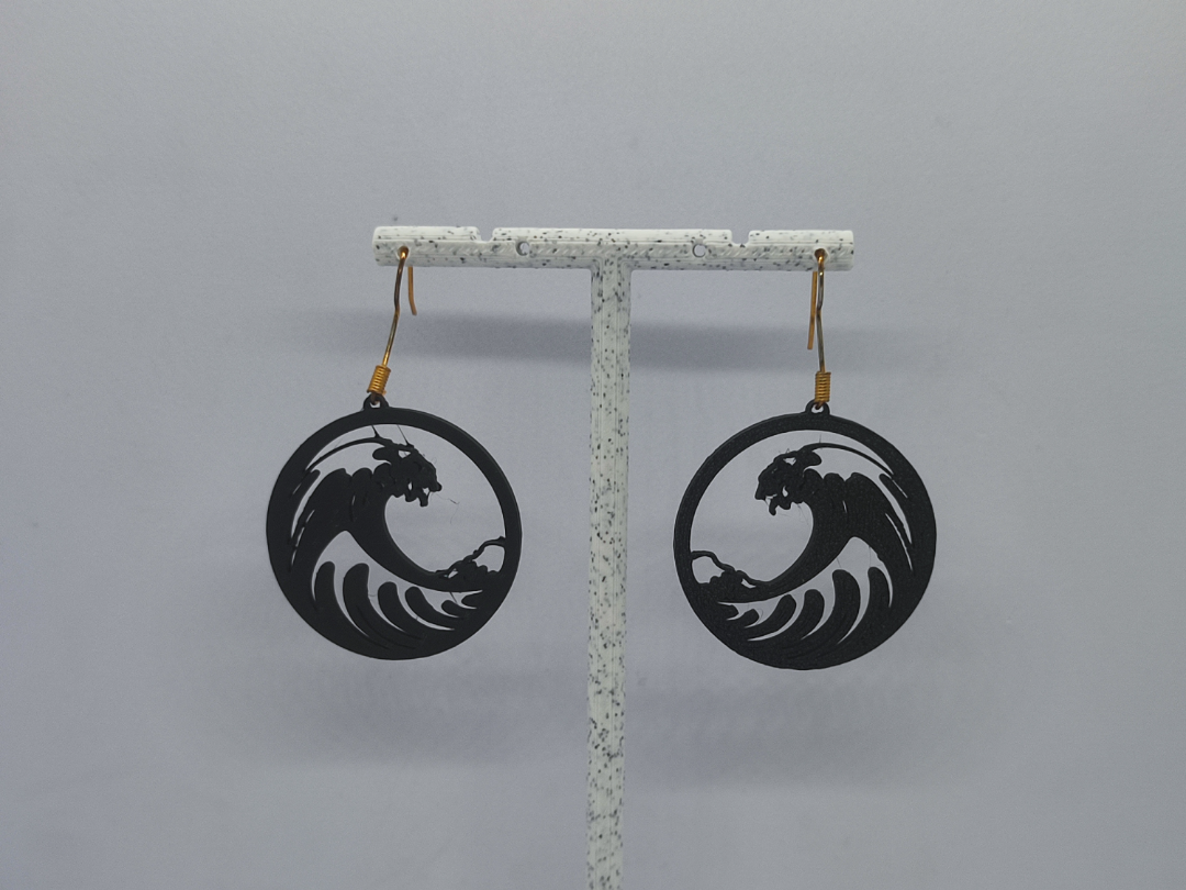 Aretes Olas de Hokusai