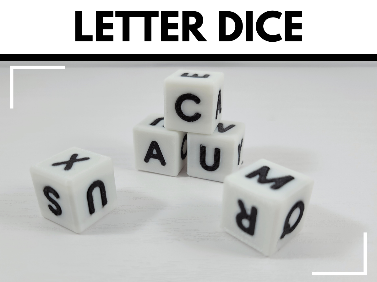 Letter Dice 6 different dice