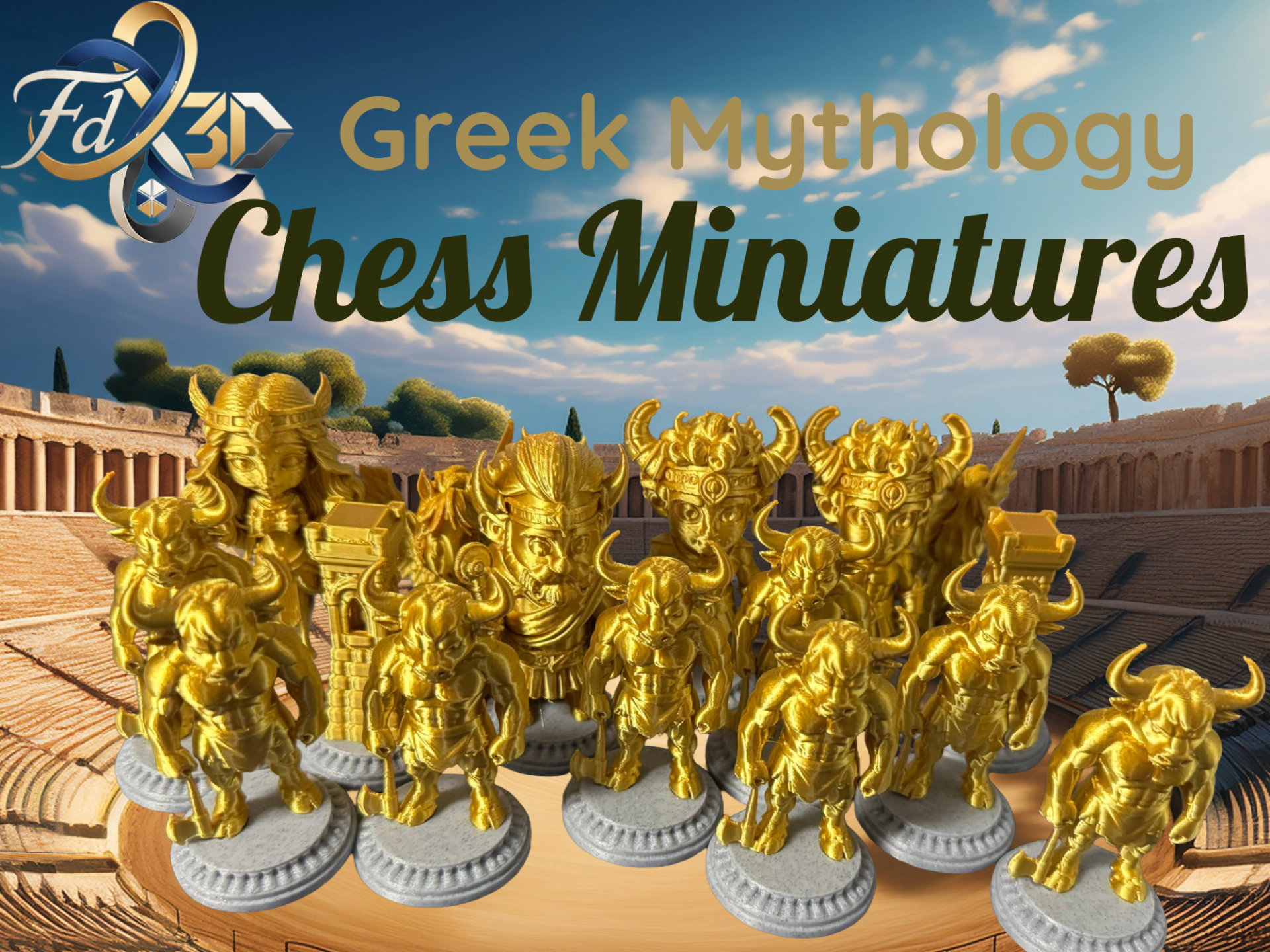 Greek Mythology Chibbi Chess Miniatures