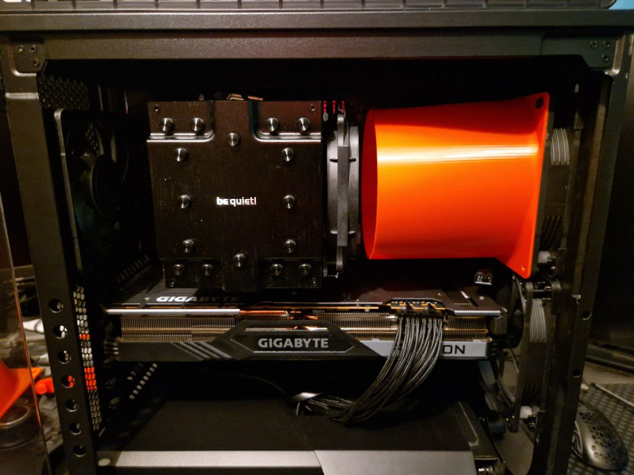 Pc intake to CPU cooler duct