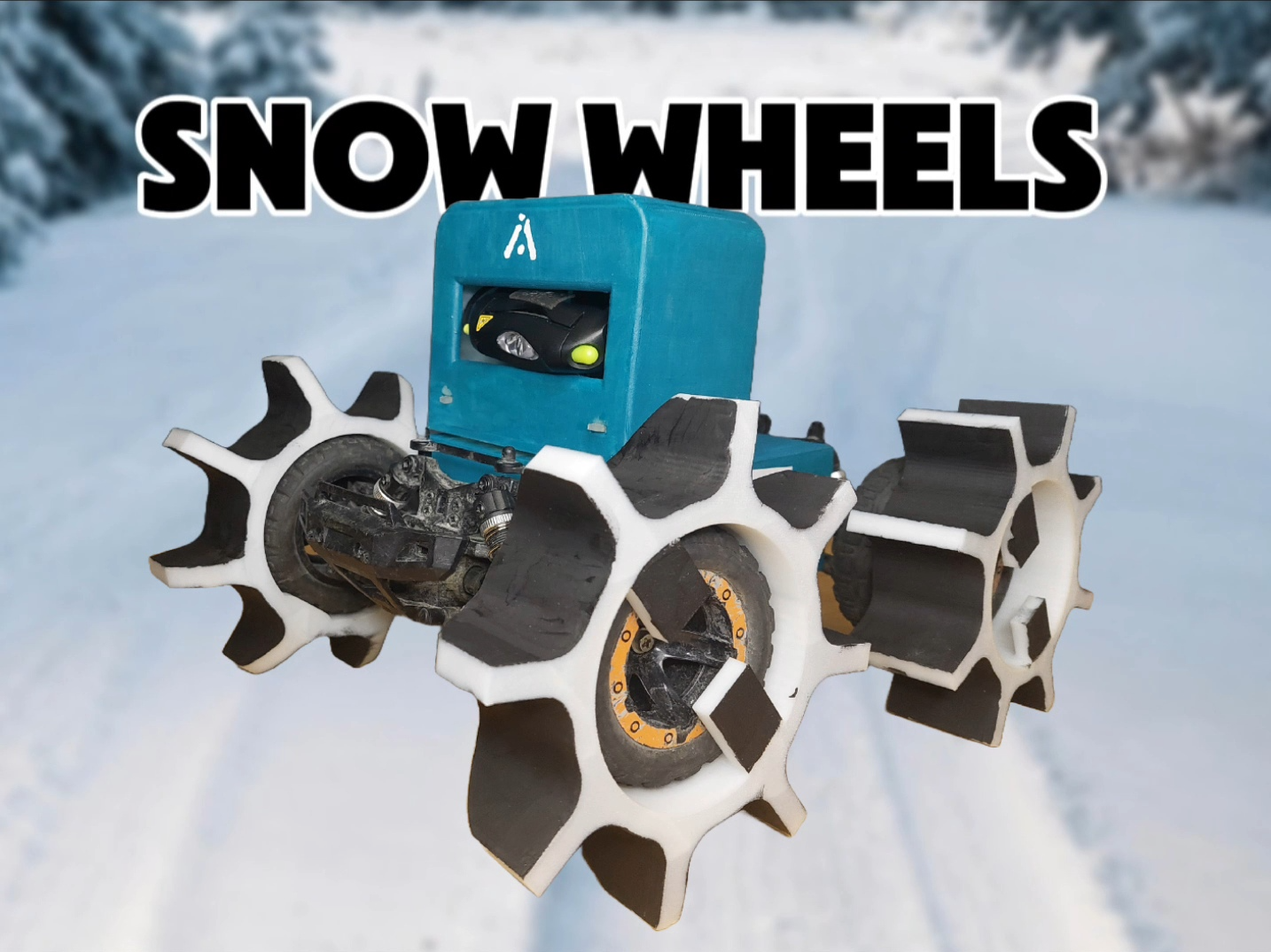 Custom snow wheel attachments for rc cars