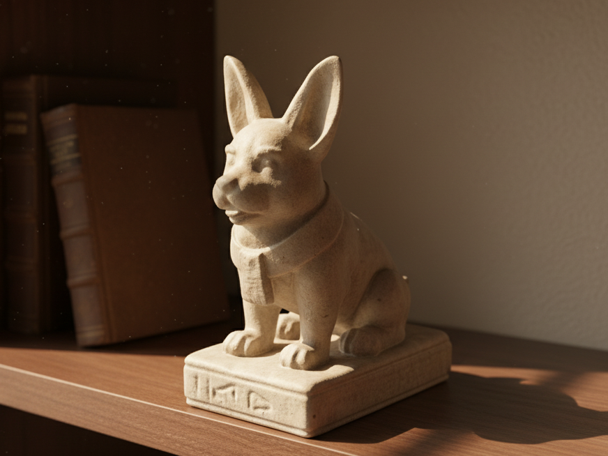 Ancient Egyptian Corgi Statue