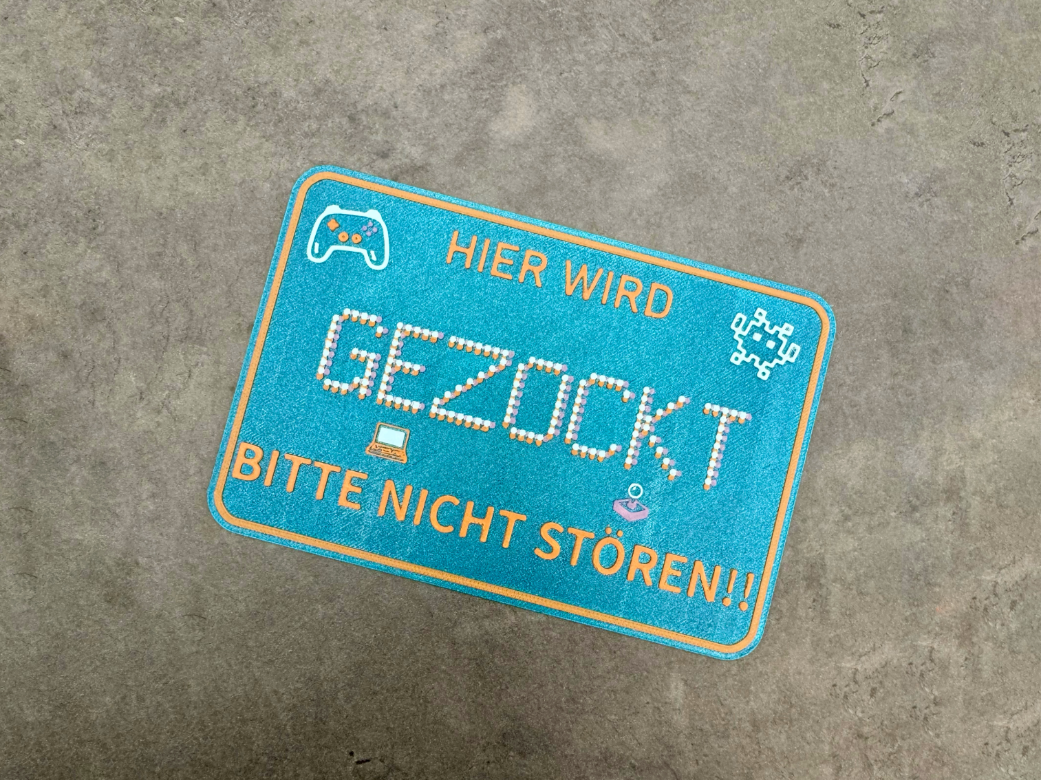 Türschild "Gezockt" Gaming