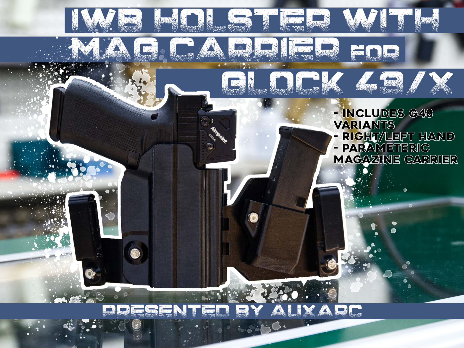 IWB Holster with Mag Carrier for Glock 43 line