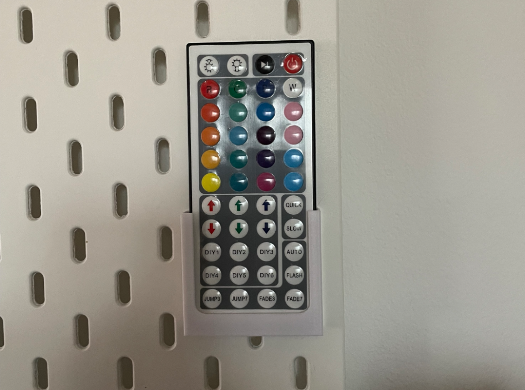 Ikea Skadis LED strips Remote control holder