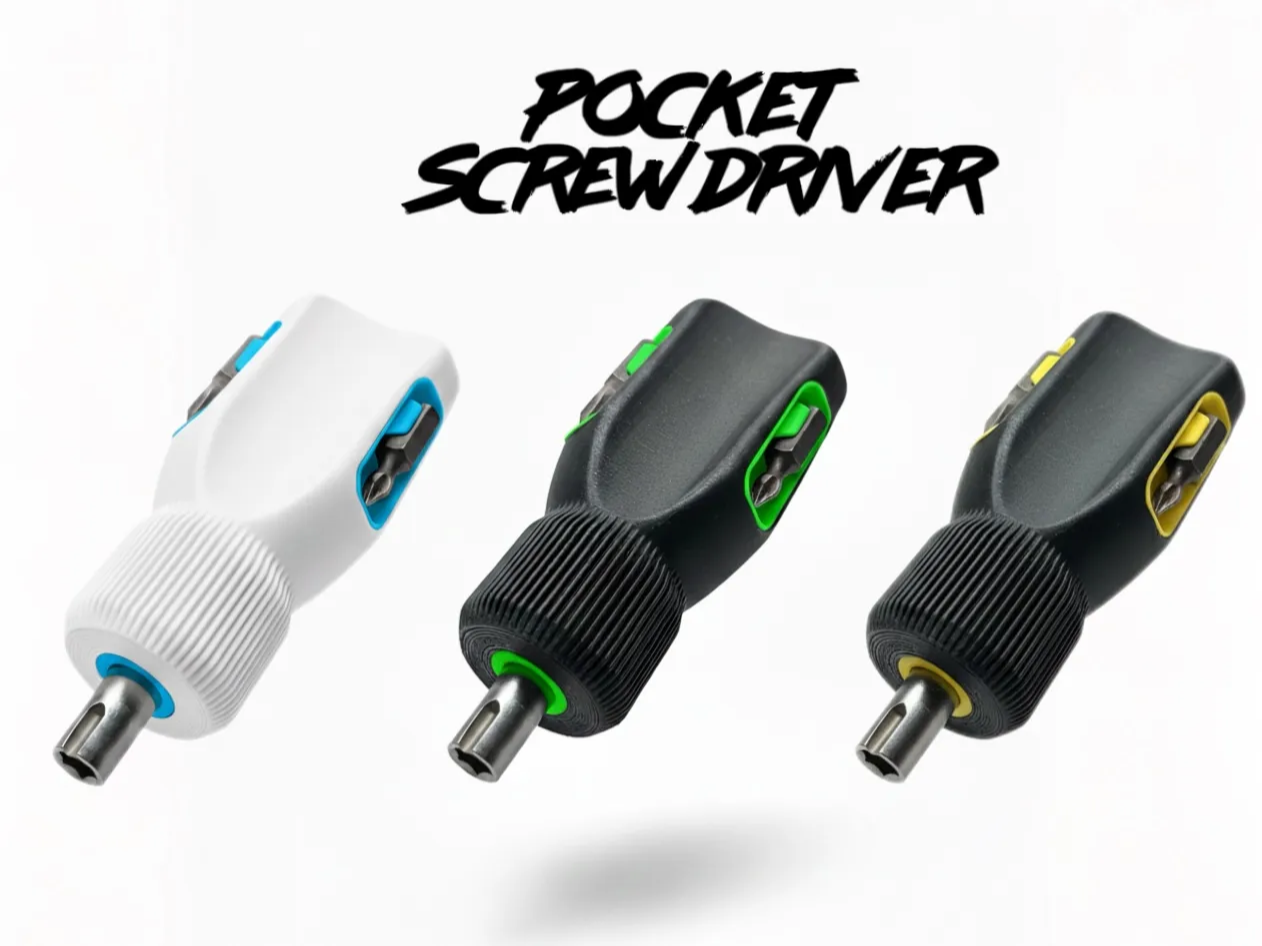 Compact Pocket Screwdriver – Integrated Bit Holder