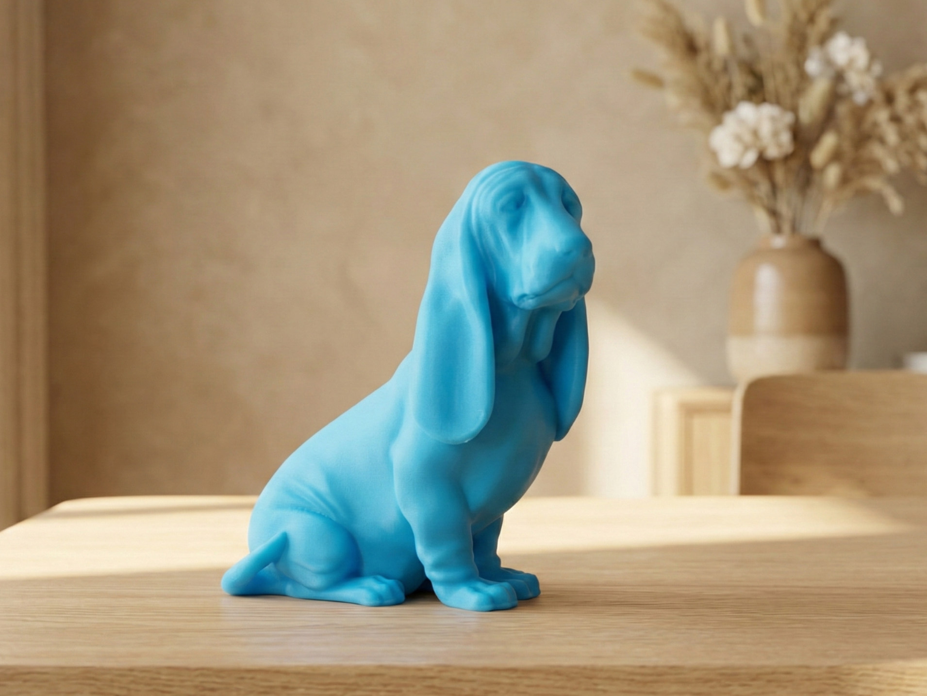 Sad Basset Hound - Cute Sitting Dog | Puppy Statue