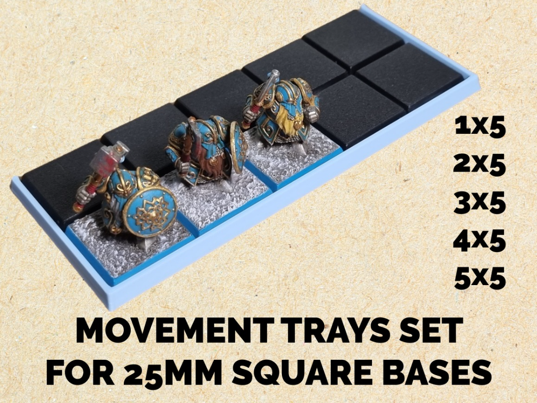 Movement tray set for 25mm square base