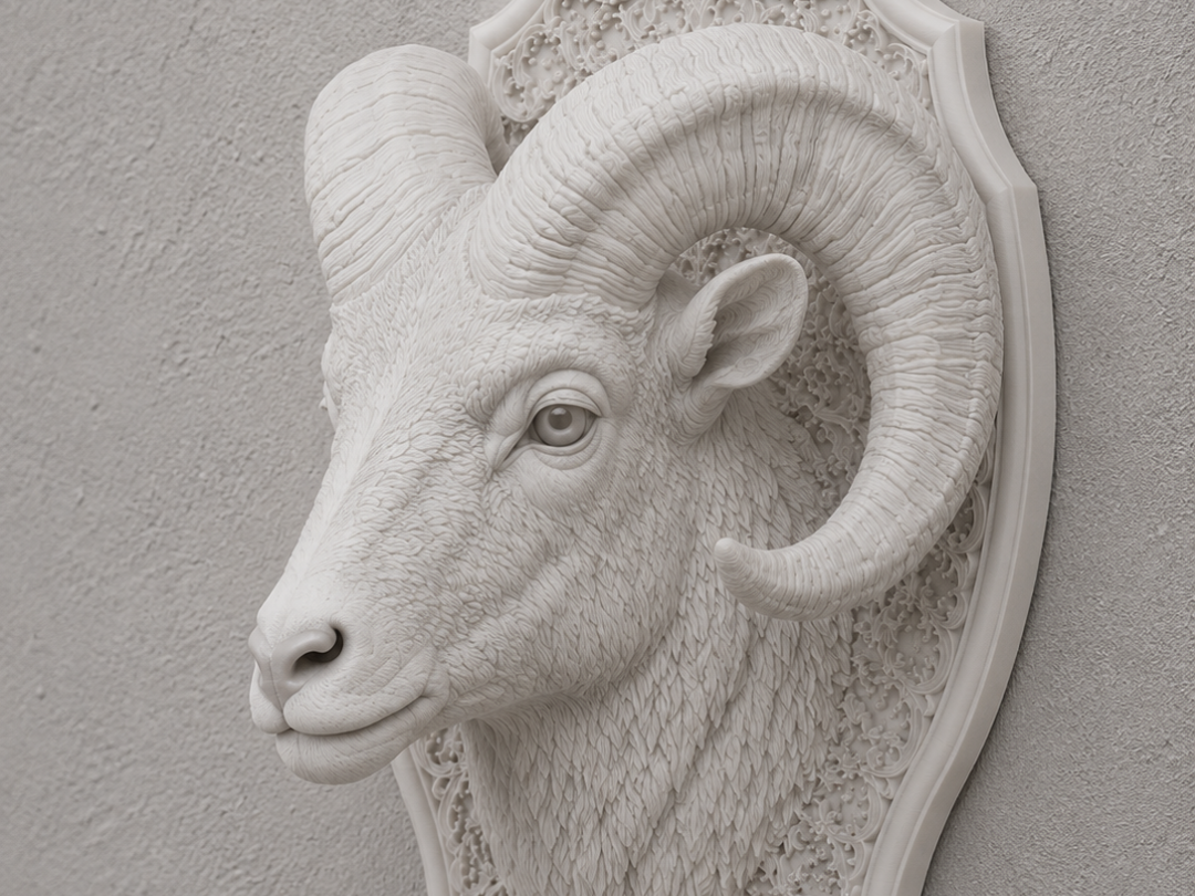 Bighorn Sheep Wall Mount Trophy Style Display
