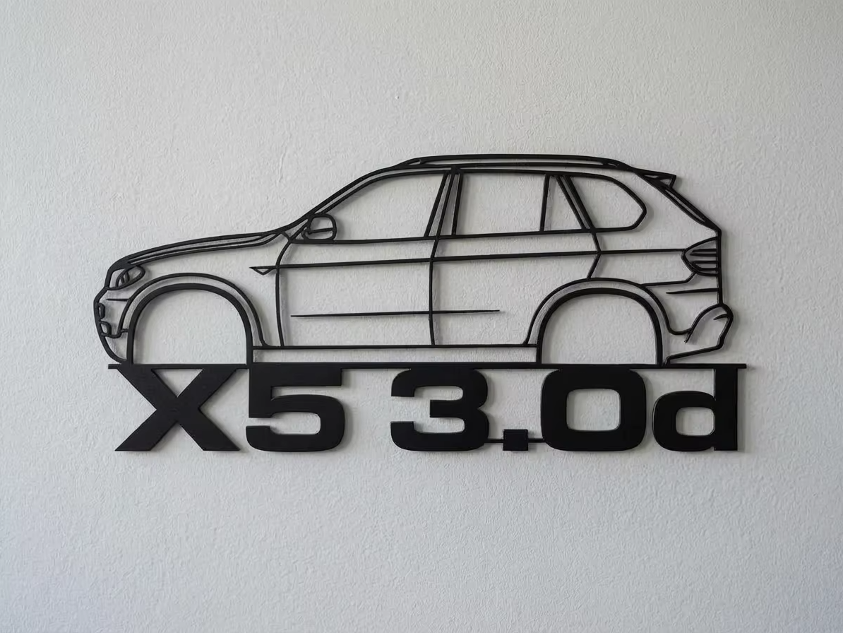 BMW X5 E70 3.0d Wall Art with Title