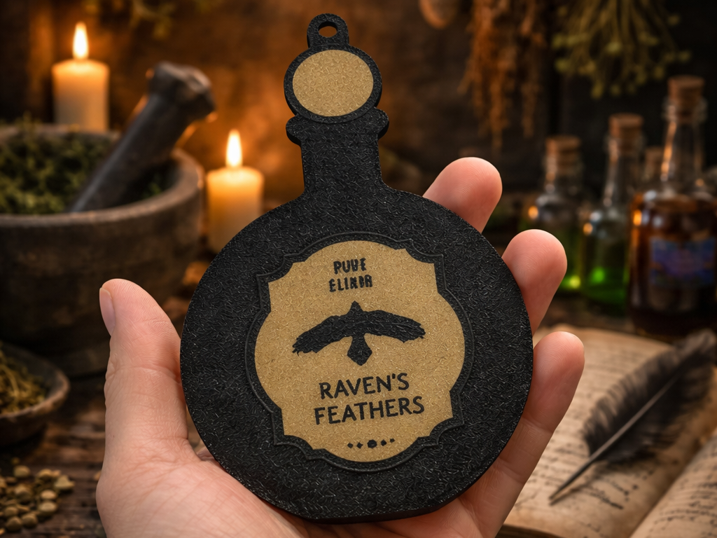 Raven Feather Alchemy Potion – Christmas Ornament