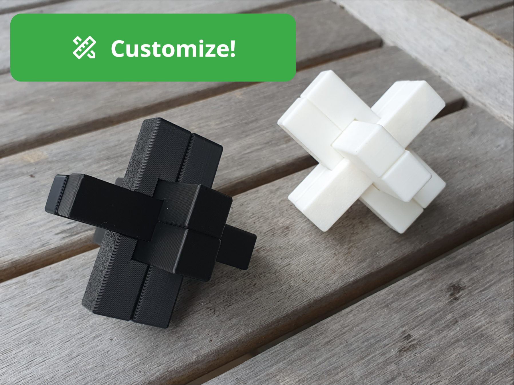 Burr puzzle (customizable)