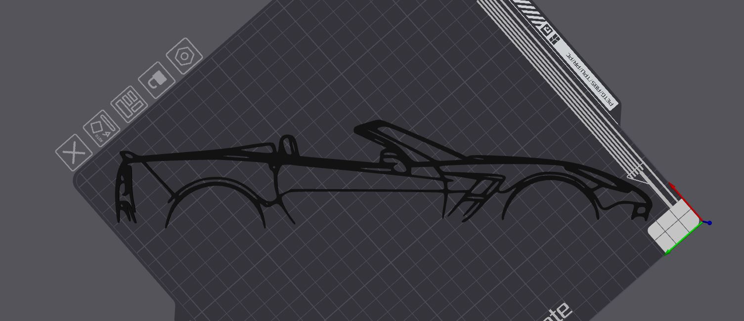 Corvette C7 Convertible Silhouette Wall Art