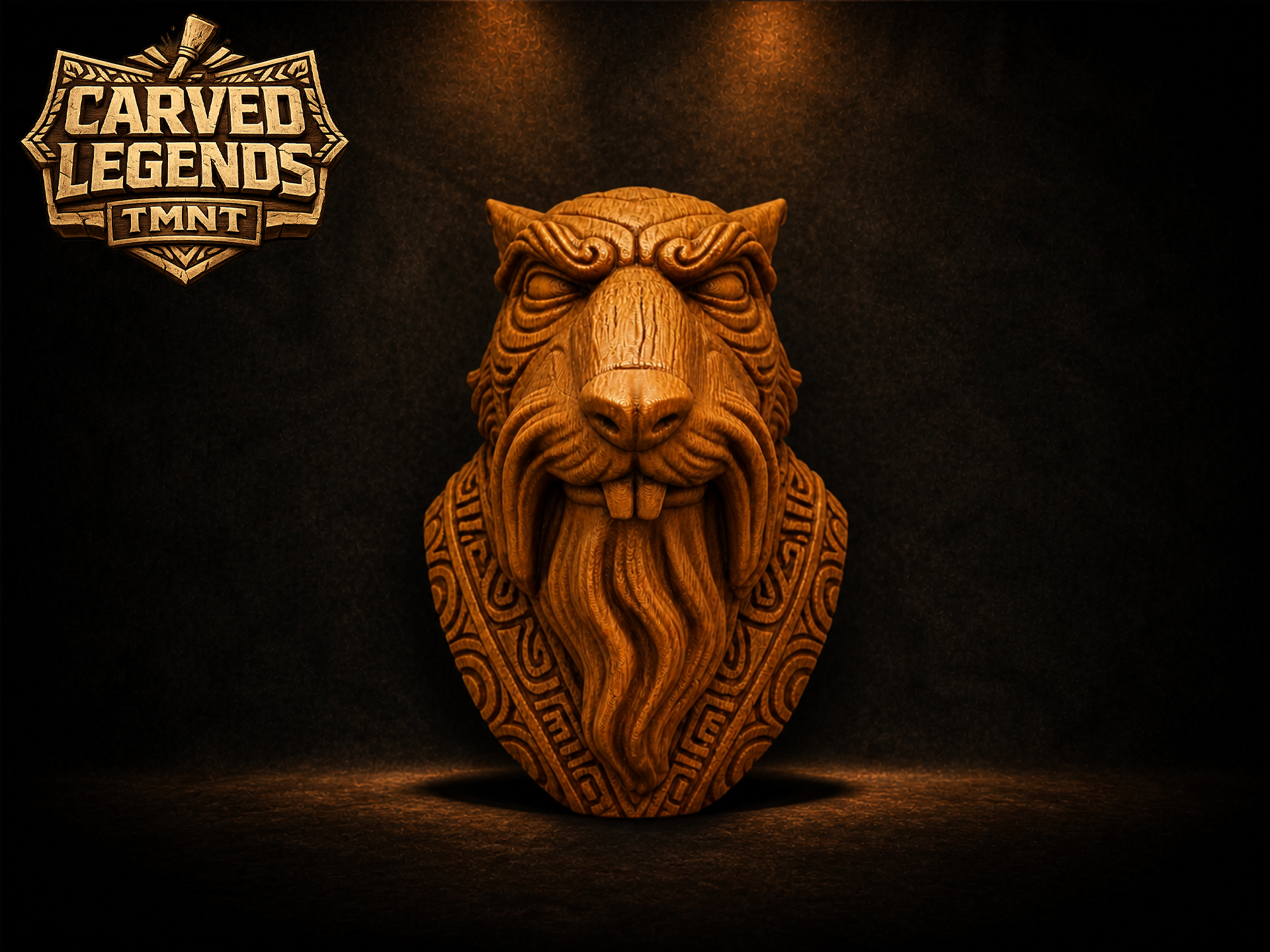 TMNT Splinter Tiki Mask – Carved Legends Wall Art