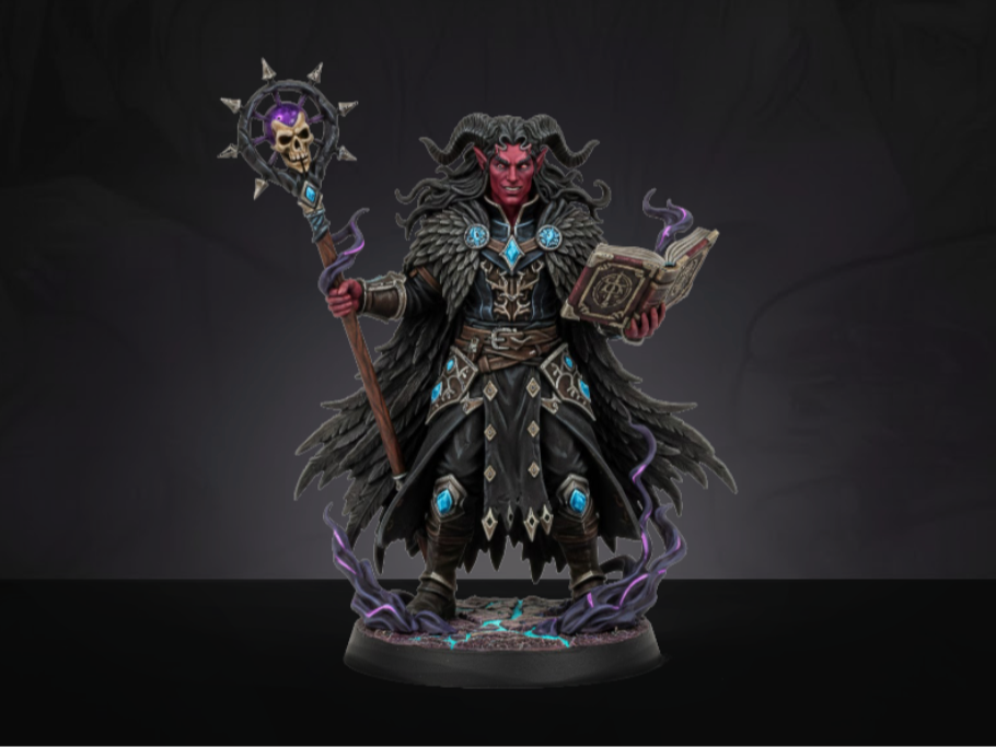 Miniatura D&D Tiefling - Mage / Necromancer 40mm