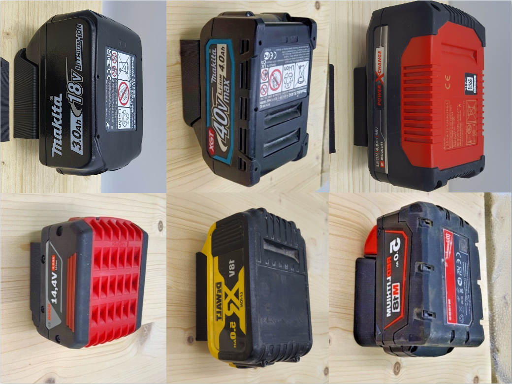 Akkuhalter Bosch Makita Dewalt Milwaukee Einhell