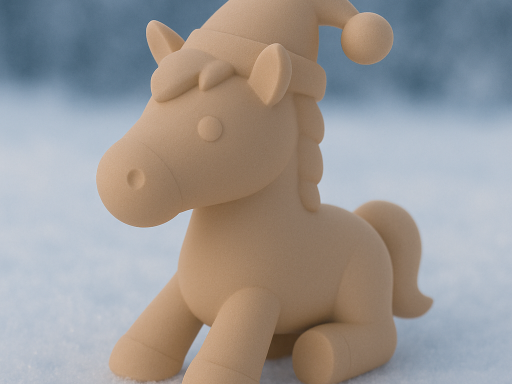 Pferd Weihnachten mit Weihnachtsmütze