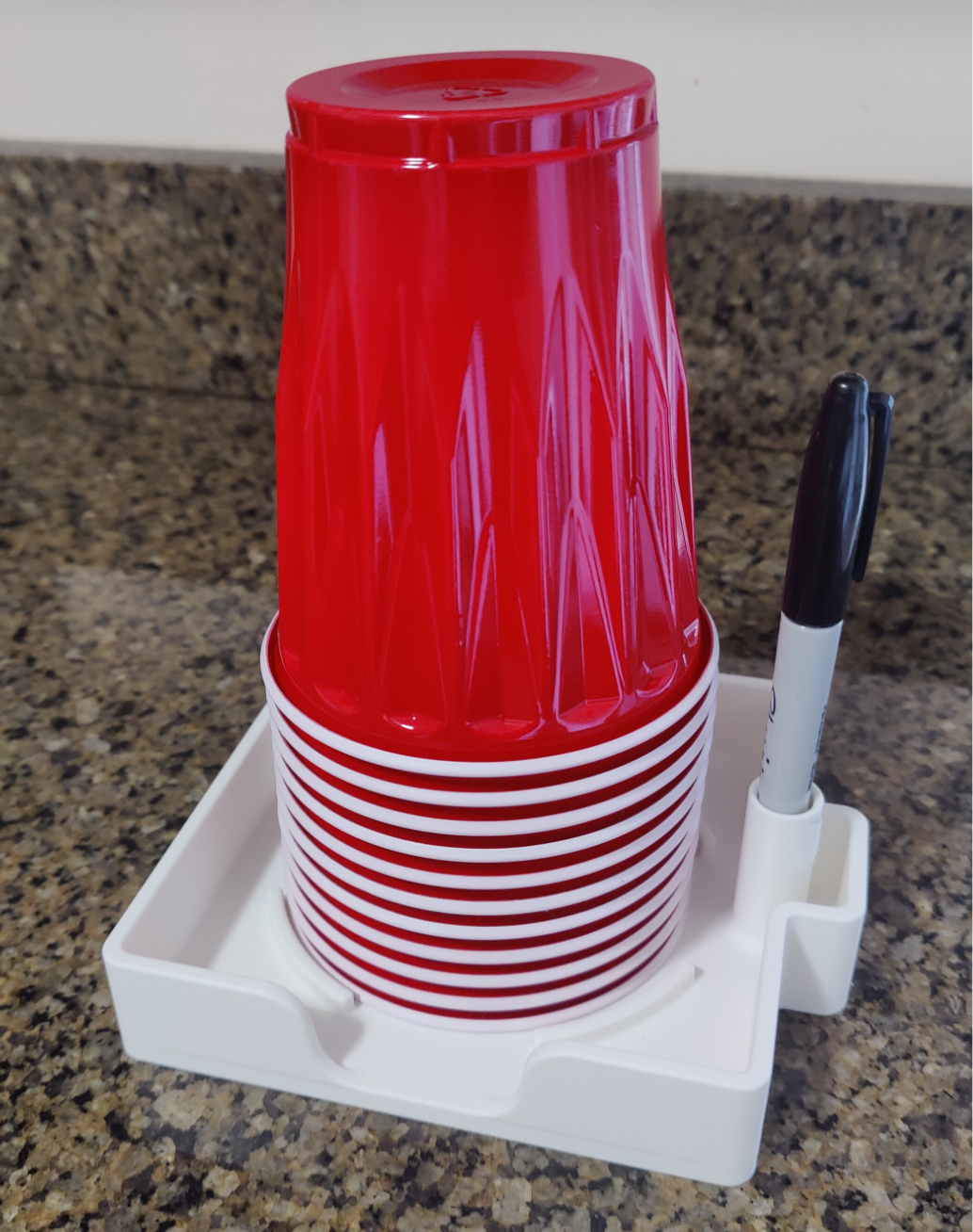 Disposable cups and marker holder V1
