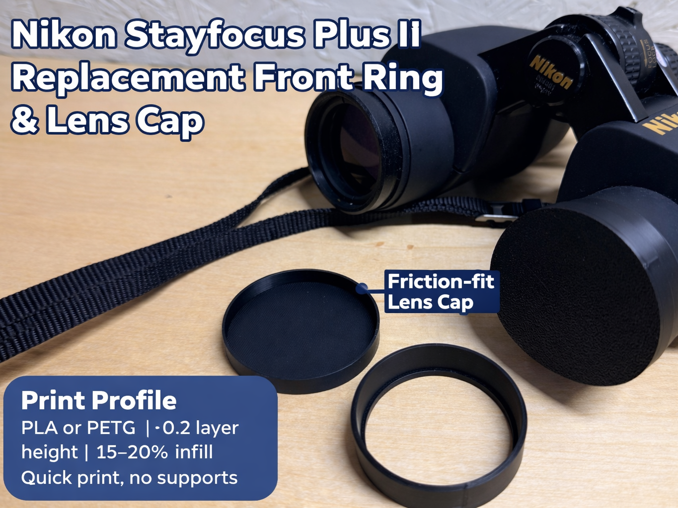 Nikon Stayfocus Plus II - Front Ring & Lens Cap