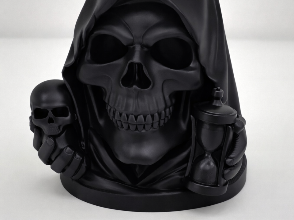 Grim Reaper hourglass skull